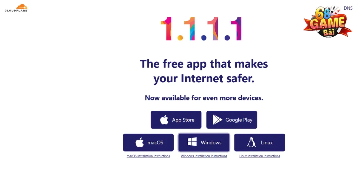 Cách vào 68 Game Bài khi bị chặn đơn giản nhất là bật 1.1.1.1