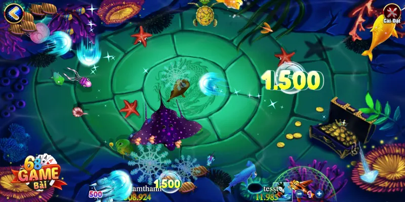 Bàn Tập bắn chủ yếu có các loại cá nhỏ để newbie tập làm quen với trò chơi Vua cá rồng